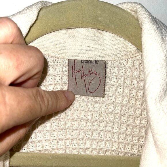 Martinez Vintage Womens Jacket Size Medium Cream Button Front Pure Cotton - Picture 4 of 9